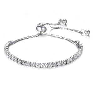 Swarovski Crystals Tennis Slider Bracelet Silver